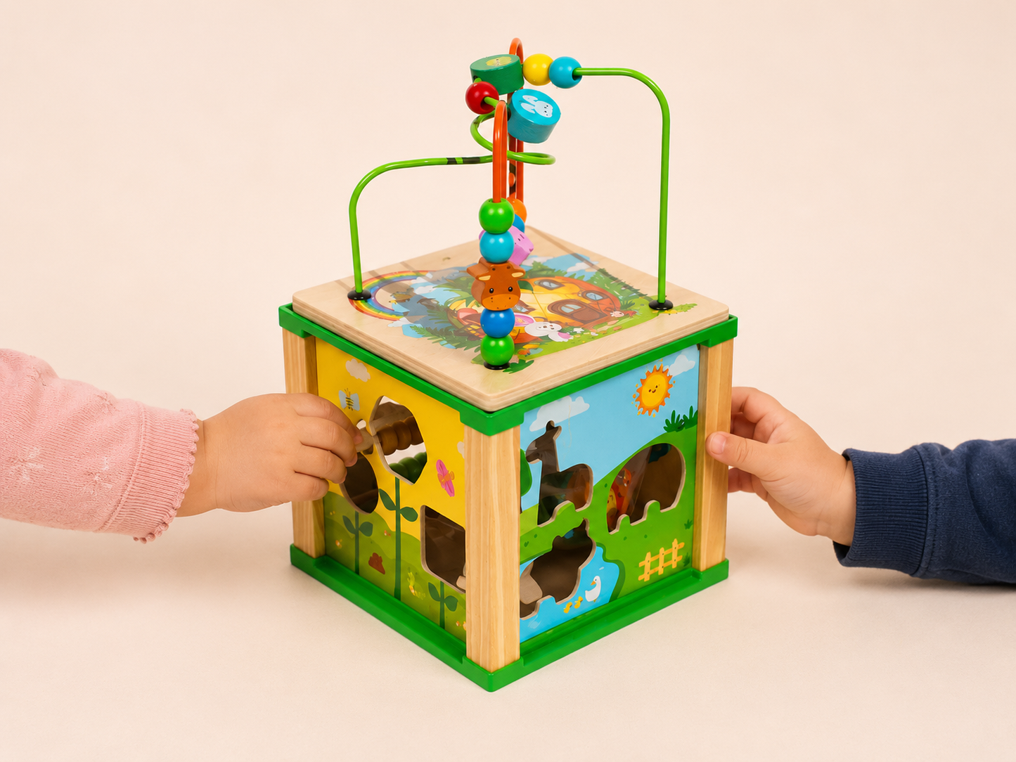 Cubo de actividades Didáctico de Madera 5 en 1