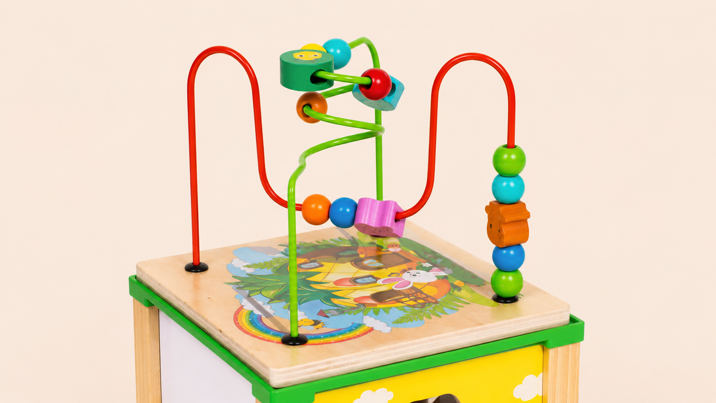 Cubo de actividades Didáctico de Madera 5 en 1