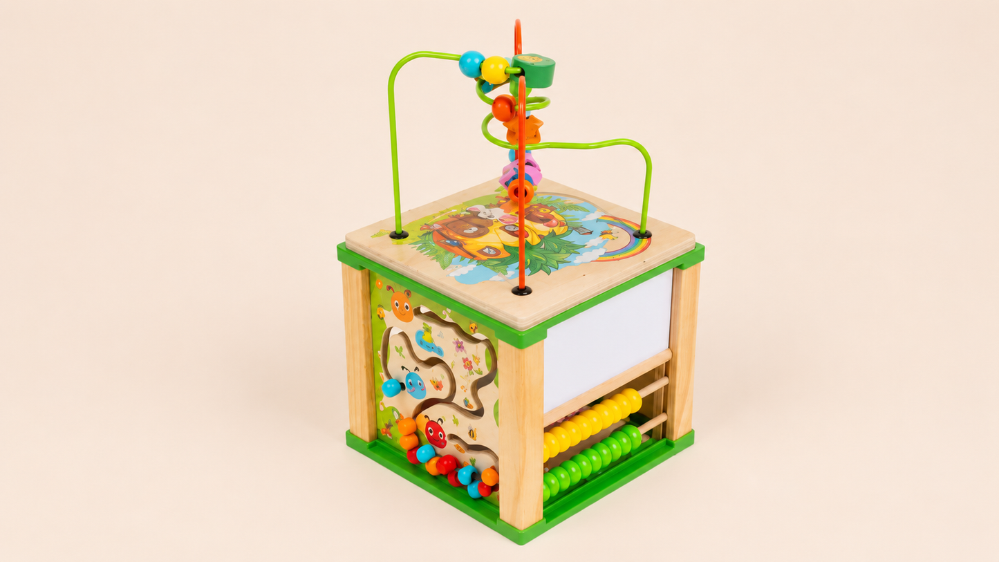 Cubo de actividades Didáctico de Madera 5 en 1