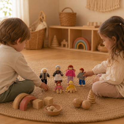 Set 6 Piezas Familia De Juguete Muñecos - Juego de rol