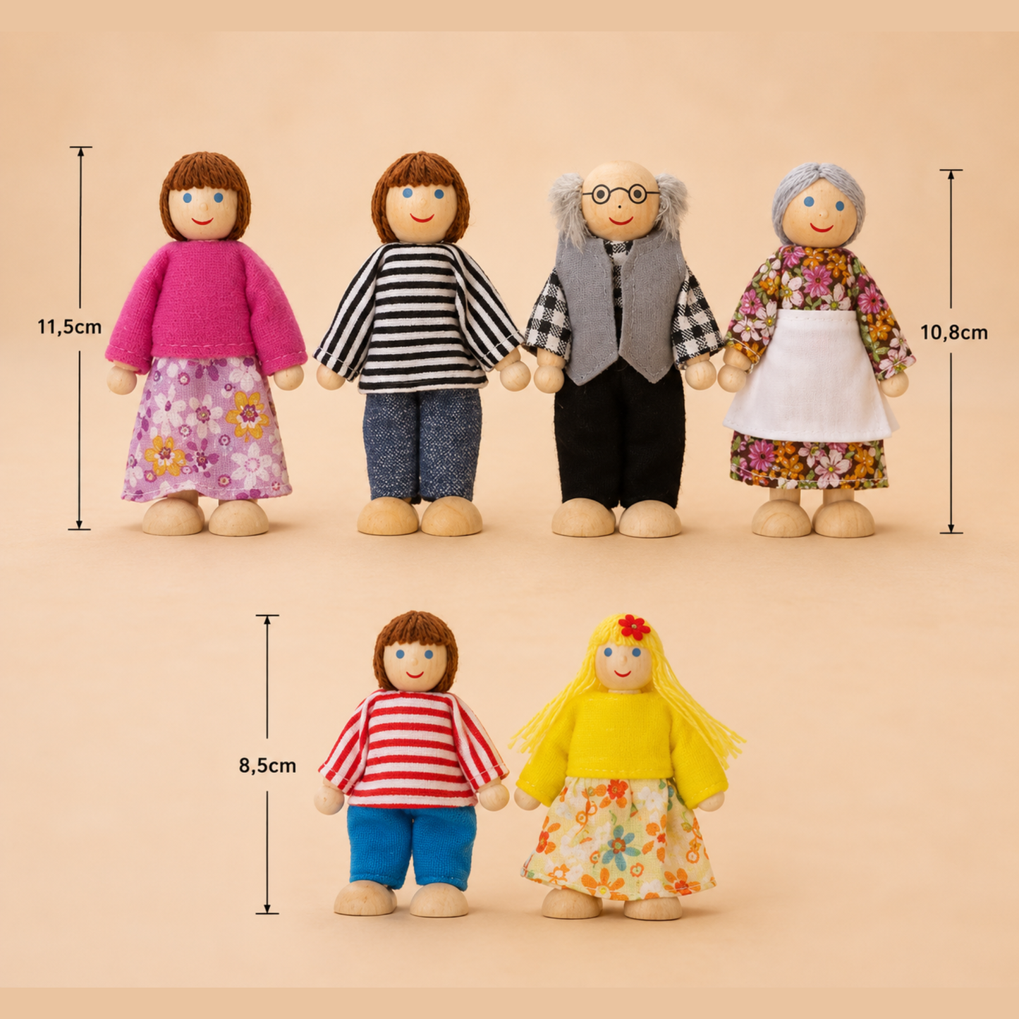 Set 6 Piezas Familia De Juguete Muñecos - Juego de rol