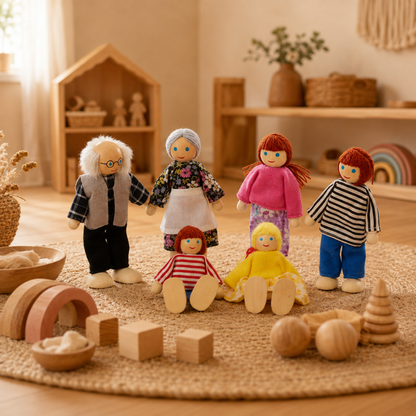 Set 6 Piezas Familia De Juguete Muñecos - Juego de rol