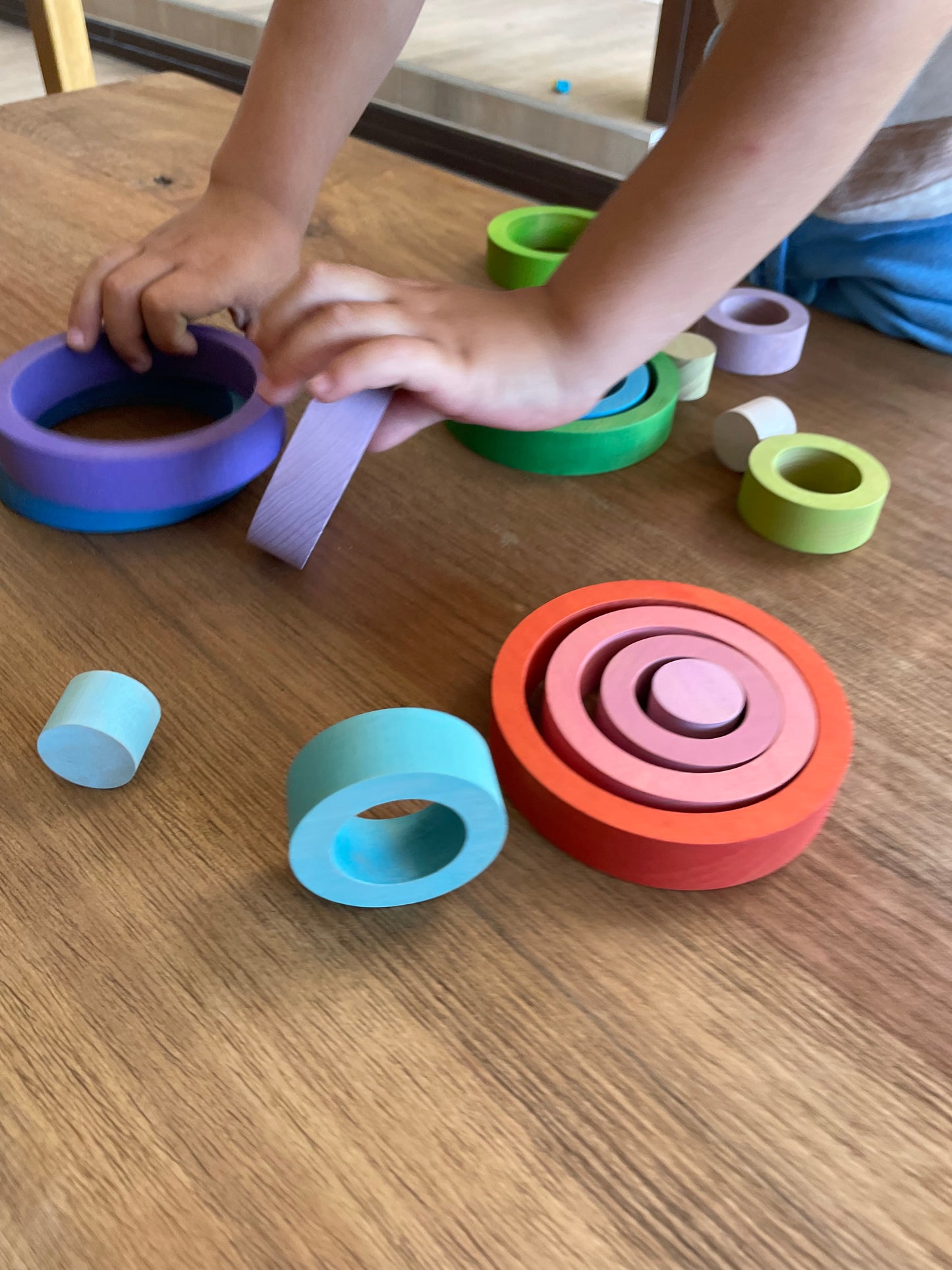 Set 6 Aros de Madera Colores