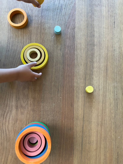 Set 6 Aros de Madera Colores