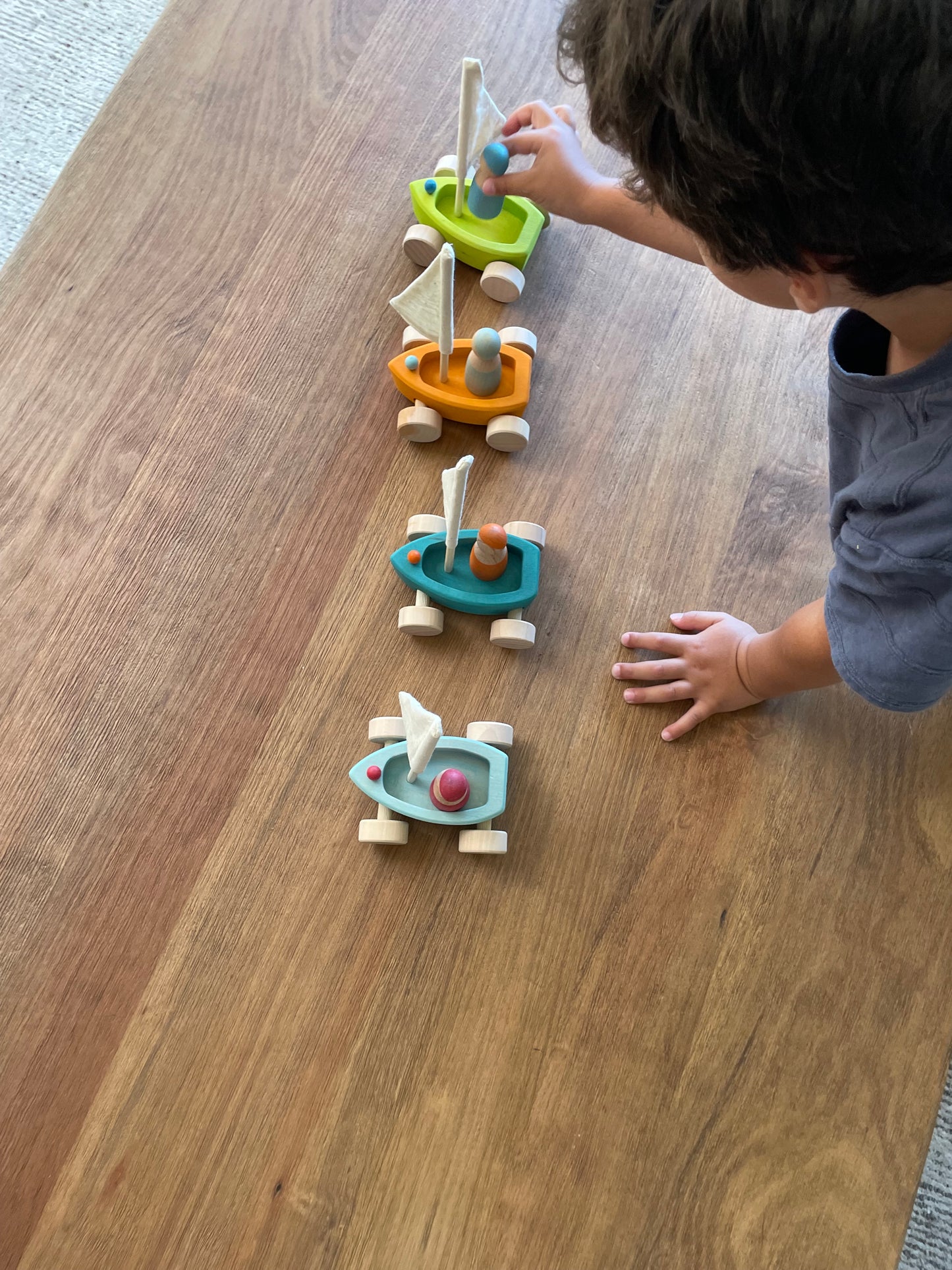 Barquitos de Madera en colores