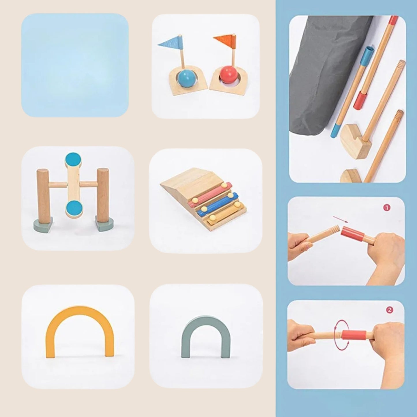 Mini Golf-Cricket de madera