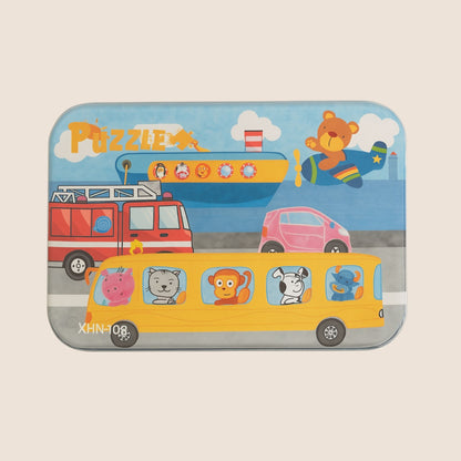 Set de Puzzles en Caja Metálica – 4 Puzzles Ilustrados