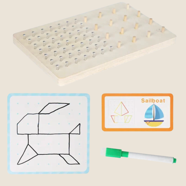 Juego Creativo pizarra 3 en 1 – Elásticos, Construcción y Dibujo