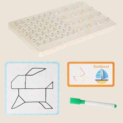 Juego Creativo pizarra 3 en 1 – Elásticos, Construcción y Dibujo