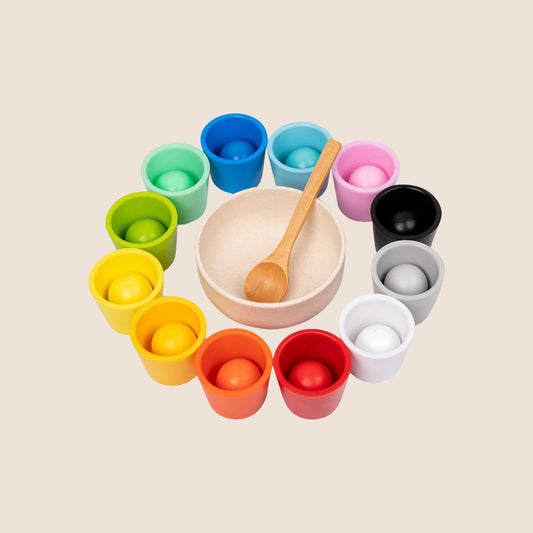 Set 12 Tazas y Bolas de Colores